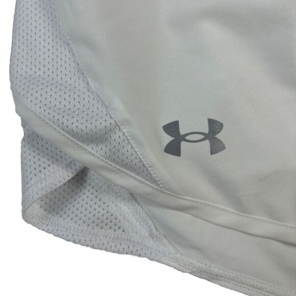 Under Armour UA Fly-By 2.0 Shorts Womens XL Running Gym Shorts 3” -White New - Picture 7 of 11